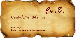 Csukás Béla névjegykártya